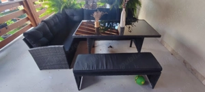 Mobilier terasă, colțar, băncuță si masa. - imagine 3