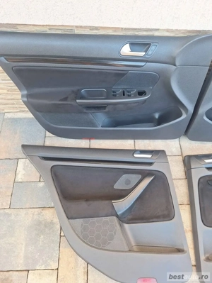 Set Tapiterie usa fete de usa stanga dreapta fata spate Vw Golf  6 / 5 retapitate alcantara negru - imagine 3