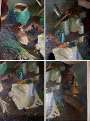 Leon Alexandru Biju   Natura statica (1969)   dimensiuni mari (lucrare facuta inainte de-a muri) - imagine 3