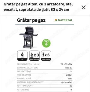 Gratar pe gaz, 3 arzătoare 