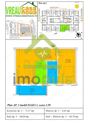  Decomandat, etaj 1, balcon de 8,61 mp, LIFT.✨ - imagine 5