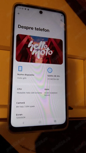 Telefon Motorola Moto G05, 256GB, 8GB RAM, Dual-Sim, Denim Blue