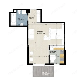 Apartament 1 camera, 41 mp, bucatarie inchisa, zona Dorobantilor - imagine 2