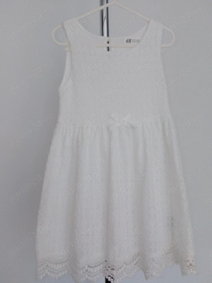 Rochie albă cu dantelă, H&M, 110-116 cm