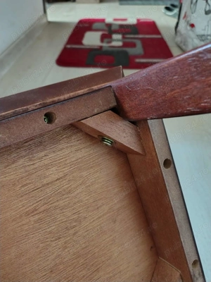 Masuta de cafea Vintage din lemn; Masuta cu blat 43x33x41h cm - imagine 2