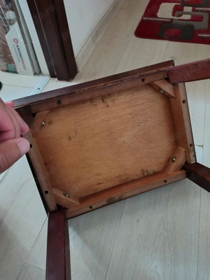 Masuta de cafea Vintage din lemn; Masuta cu blat 43x33x41h cm - imagine 5