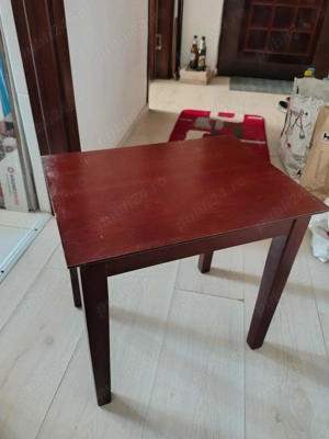 Masuta de cafea Vintage din lemn; Masuta cu blat 43x33x41h cm - imagine 3