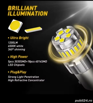 Becuri Led marsarier P21W  - imagine 4