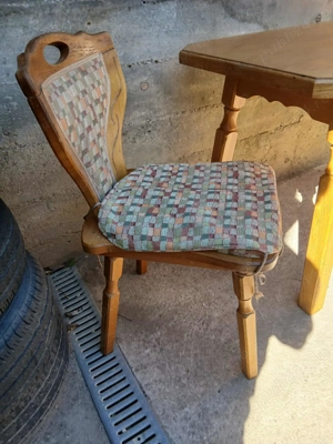 Masa de bucătărie cu două scaune din lemn masiv - imagine 3