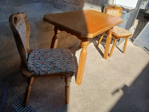 Masa de bucătărie cu două scaune din lemn masiv - imagine 2