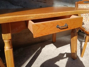 Masa de bucătărie cu două scaune din lemn masiv - imagine 4