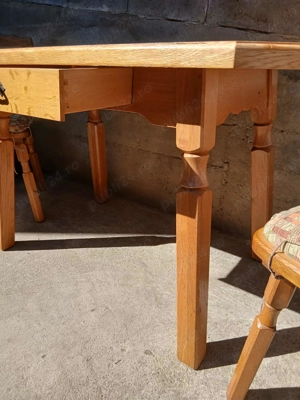 Masa de bucătărie cu două scaune din lemn masiv - imagine 5