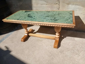 Măsuță din lemn masiv cu blat din marmură