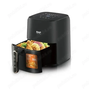 Air Fryer Digital 3L -RAF R5362B ,1300W, Control LCD, Timer, Temperatură Reglabilă, antiaderent - imagine 4