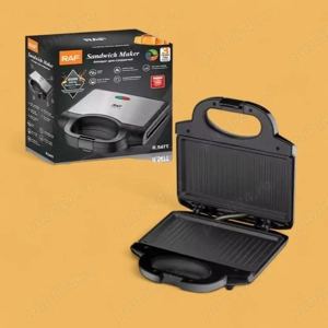 Sandwich Maker & Grill Raf R547T , 2 în 1, 850W, Plăci Antiaderente, Design Compact, Negru