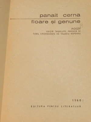 Floare si genune Panait Cerna BPT Editura pentru Literatura 1968 - imagine 4