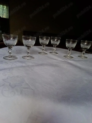 Pahare din cristal de Boemia, prelucrate manual, pentru lichior sau alte bauturi