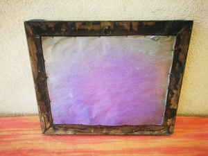 Vechi tablou taranesc pictura arta naiva Carul cu boi - imagine 2