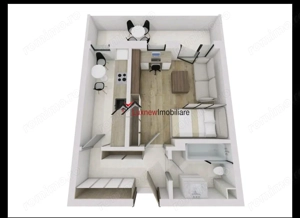 Apartament decomandat, semifinisat 37 mp plus terasa10 mp ,etaj retras.