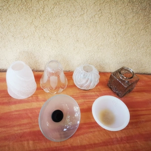 diverse abajururi si piese sticla ptr lustra veche abajur lampa spot dispersor reflector - imagine 4