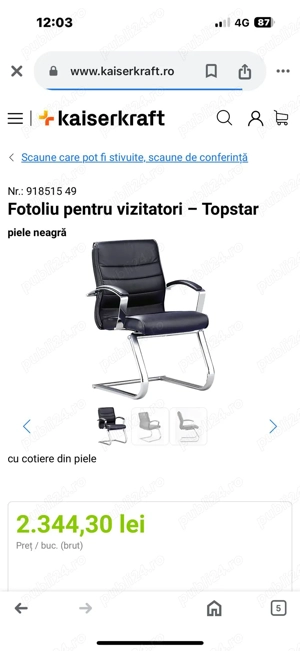 Scaune fotoliu conferință din piele Topstar  - imagine 3