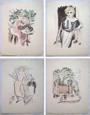 Viața pariziană - 4 lucrari deosebite, vechi, în stare foarte bună