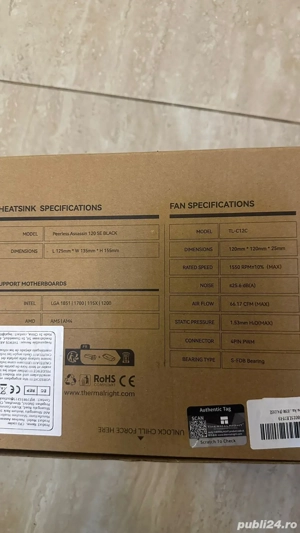Cooler Peerless Assassin 120 SE Black nou nout  Merge la  Intel-LGA 1851 LGA1700 Lga115X 1200  Si  A - imagine 2