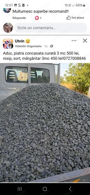 Aducem nisip ,sorturi ,piatra concasata ,beton concasat