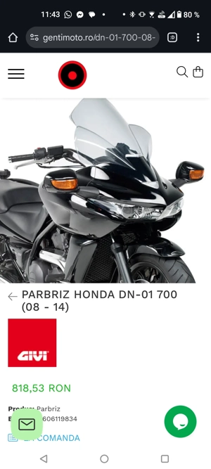 Parbriz Honda DN 01 Givi mare turing windscreen - imagine 5