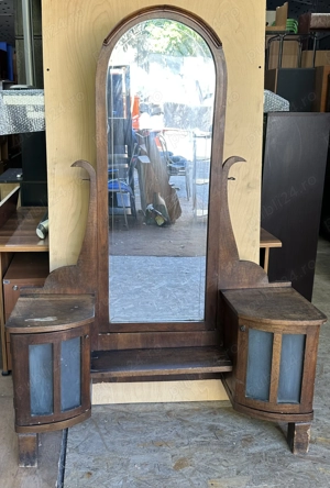  Toaleta de machiaj Vintage stil ArtDeco; Comoda cu oglinda