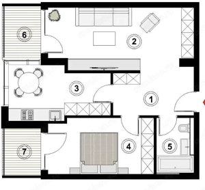 Apartament 2 camere decomandate, 2 balcoane, intermediar, zona Sopor