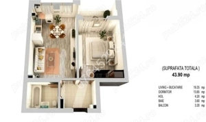 Vând apartament studio 2 cam. Rotar Park 2, Militari, Drm. Osiei, 10min. metrou Preciziei, bloc 2022 - imagine 8