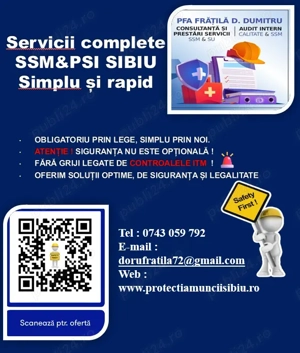 Ofertă servicii de "protectie a muncii" in SIBIU