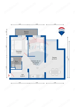 Apartament cu 2 camere, balcon, terasă de 21mp, de vânzare, Sântandrei - imagine 5