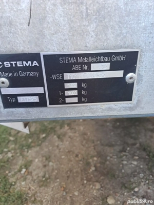 Remorca Stema de 1000kg (0771581768)  - imagine 4