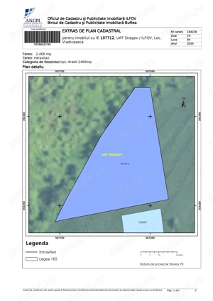 Intravilan vedere la lacul Snagov zona de vile noi