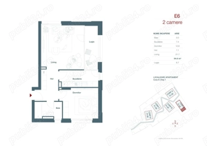  2 camere, 54 mp+ logie 7 mp, etaj I, decomandat, str Stuparilor nr. 6, Timisoara - imagine 2