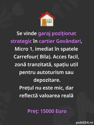 Vând sau inchiriez garaj in Micro 1