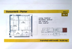 De vânzare   Garsonieră 34,6 mp, Sector 4, bloc nou în construcție - imagine 6