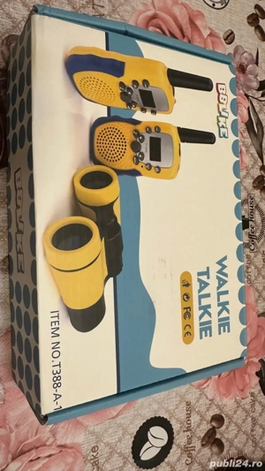 Walkie talkie copii cu binoclu si fluier noi 