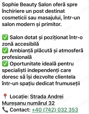 Caut cosmeticiana coafeza și masaj 