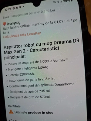 Aspirator robot dreame D9 max gen 2