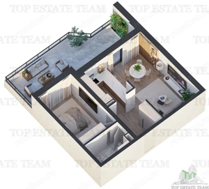 Apartament 2 camere cu terasa 27mp bloc nou Rahova-sector 5