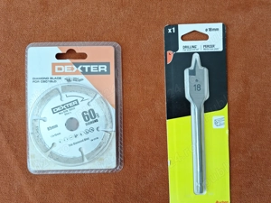 Set Panza diamantata, DEXTER + Burghiu plat pentru lemn, metric 18