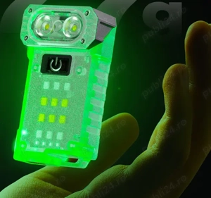 lanterna multifunctionala lumina puternica cap rotativ ,acumulator incarcare usb type c