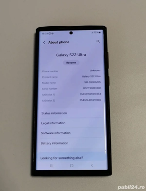 Vând Samsung S22 Ultra