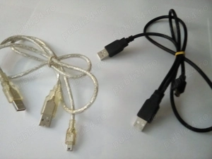 Cablu cu doua mufe USB tip A si o mufa tip mini USB