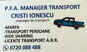Manager transport marfuri persoane alternativ