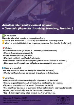 Angajăm curieri în Germania 