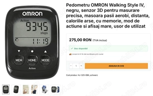 OMRON Walking Style IV - pedometru precis - senzor 3D - masoara pasi distanta calorii - imagine 4